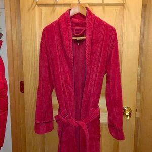 Men’s red terry cloth robe